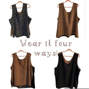 4X Addition Elle Reversible Sleeveless Top with Scoop Neck